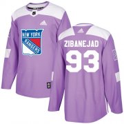 Wholesale Cheap Adidas Rangers #93 Mika Zibanejad Purple Authentic Fights Cancer Stitched Youth NHL Jersey