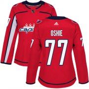 Wholesale Cheap Adidas Capitals #77 T.J Oshie Red Home Authentic Women's Stitched NHL Jersey