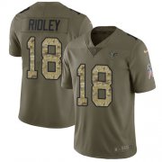 Wholesale Cheap Nike Falcons #18 Calvin Ridley Olive/Camo Men's Stitched NFL Limited 2017 Salute To Service Jersey
