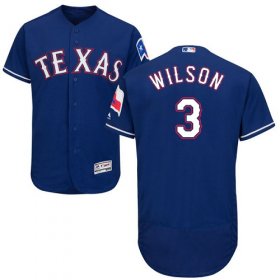 Wholesale Cheap Rangers #3 Russell Wilson Blue Flexbase Authentic Collection Stitched MLB Jersey