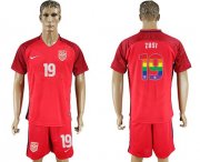 Wholesale Cheap USA #19 Zusi Red Rainbow Soccer Country Jersey