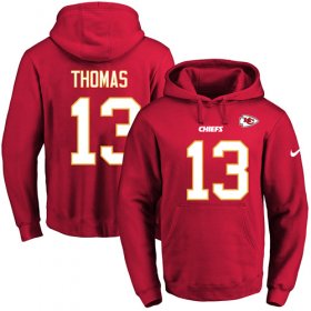 Wholesale Cheap Nike Chiefs #13 De\'Anthony Thomas Red Name & Number Pullover NFL Hoodie