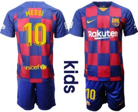 Wholesale Cheap Barcelona #10 Messi Home Kid Soccer Club Jersey
