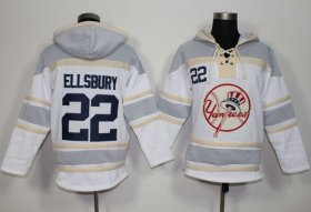 Wholesale Cheap Yankees #22 Jacoby Ellsbury White Sawyer Hooded Sweatshirt MLB Hoodie
