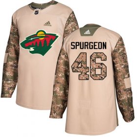 Wholesale Cheap Adidas Wild #46 Jared Spurgeon Camo Authentic 2017 Veterans Day Stitched Youth NHL Jersey