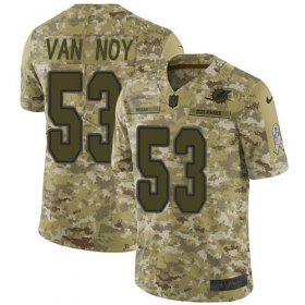 Wholesale Cheap Nike Dolphins #53 Kyle Van Noy Camo Youth Stitched NFL Limited 2018 Salute To Service Jersey