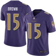 Wholesale Cheap Nike Ravens #15 Marquise Brown Purple Men's Stitched NFL Limited Rush Jersey