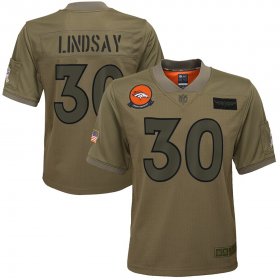 Wholesale Cheap Youth Denver Broncos #30 Phillip Lindsay Nike Camo 2019 Salute to Service Game Jersey