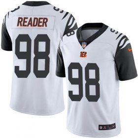 Wholesale Cheap Nike Bengals #98 D.J. Reader White Men\'s Stitched NFL Limited Rush Jersey