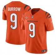 Wholesale Cheap Men's Cincinnati Bengals #9 Joe Burrow Orange 2023 F.U.S.E. With 4-Star C Patch Vapor Untouchable Limited Football Stitched Jersey