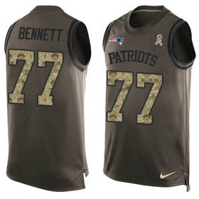 Wholesale Cheap Nike Patriots #77 Michael Bennett Green Men\'s Stitched NFL Limited Salute To Service Tank Top Jersey