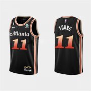 Wholesale Cheap Men's Atlanta Hawks #11 Trae Young 2022-23 Black City Edition Stitched Basketball Jersey
