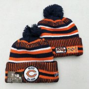 Wholesale Cheap Bears Team Logo Orange 100th Season Pom Knit Hat YD