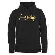 Wholesale Cheap Men's Seattle Seahawks Pro Line Black Gold Collection Pullover Hoodie