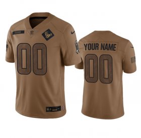 Wholesale Cheap Men\'s Houston Texans Active Player Custom 2023 Brown Salute To Service Limited Football Stitched Jersey