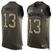 Wholesale Cheap Nike Seahawks #13 Phillip Dorsett Green Men's Stitched NFL Limited Salute To Service Tank Top Jersey