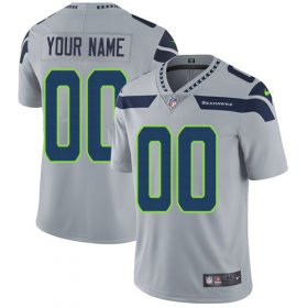 Wholesale Cheap Nike Seattle Seahawks Customized Grey Alternate Stitched Vapor Untouchable Limited Men\'s NFL Jersey