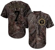 Wholesale Cheap Rangers #7 Ivan Rodriguez Camo Realtree Collection Cool Base Stitched MLB Jersey