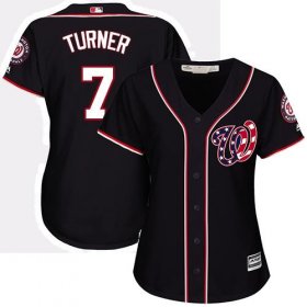 Wholesale Cheap Nationals #7 Trea Turner Navy Blue Alternate Women\'s Stitched MLB Jersey