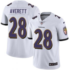 Wholesale Cheap Nike Ravens #28 Anthony Averett White Men\'s Stitched NFL Vapor Untouchable Limited Jersey
