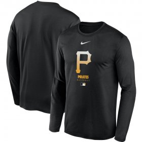 Wholesale Cheap Men\'s Pittsburgh Pirates Nike Black Authentic Collection Legend Performance Long Sleeve T-Shirt