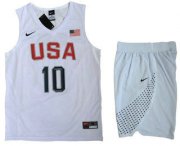 Wholesale Cheap 2016 Olympics Team USA Men's #10 Kyrie Irving Revolution 30 Swingman White Jersey Shorts