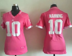 Wholesale Cheap Nike Giants #10 Eli Manning Pink Women\'s Stitched NFL Elite Bubble Gum Jersey