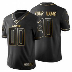 Wholesale Cheap Detroit Lions Custom Men\'s Nike Black Golden Limited NFL 100 Jersey