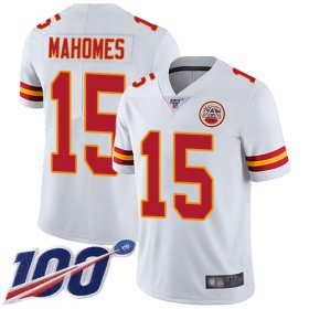 Wholesale Cheap Nike Chiefs #15 Patrick Mahomes White Men\'s Stitched NFL 100th Season Vapor Limited Jersey