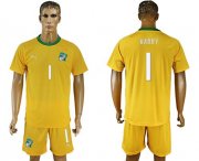 Wholesale Cheap Cote d'lvoire #1 Barry Home Soccer Country Jersey