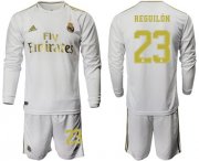 Wholesale Cheap Real Madrid #23 Reguilon White Home Long Sleeves Soccer Club Jersey