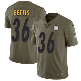 Wholesale Cheap Nike Steelers #36 Jerome Bettis Olive Men\'s Stitched NFL Limited 2017 Salute to Service Jersey