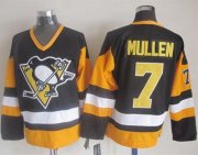 Wholesale Cheap Penguins #7 Joe Mullen Black CCM Throwback Stitched NHL Jersey