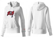 Wholesale Cheap Women's Tampa Bay Buccaneers Logo Pullover Hoodie White
