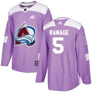 Wholesale Cheap Adidas Avalanche #5 Rob Ramage Purple Authentic Fights Cancer Stitched NHL Jersey