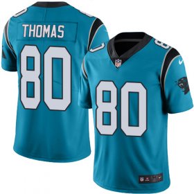Wholesale Cheap Nike Panthers #80 Ian Thomas Blue Men\'s Stitched NFL Limited Rush Jersey