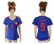 Wholesale Cheap Women's Colombia #9 Falcao Away Soccer Country Jersey