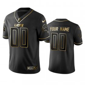 Wholesale Cheap Lions Custom Men\'s Stitched NFL Vapor Untouchable Limited Black Golden Jersey
