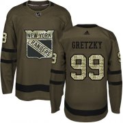 Wholesale Cheap Adidas Rangers #99 Wayne Gretzky Green Salute to Service Stitched Youth NHL Jersey
