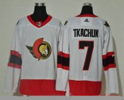 Wholesale Cheap Men's Ottawa Senators #7 Brady Tkachuk White Adidas 2020-21 Stitched NHL Jersey