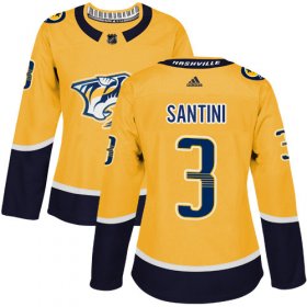 Wholesale Cheap Adidas Predators #3 Steven Santini Yellow Home Authentic Women\'s Stitched NHL Jersey