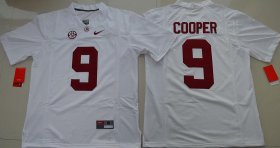 Wholesale Cheap Men\'s Alabama Crimson Tide #9 Amari Cooper White Limited Stitched College Football Nike NCAA Jersey