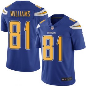 Wholesale Cheap Nike Chargers #81 Mike Williams Electric Blue Men\'s Stitched NFL Limited Rush Jersey