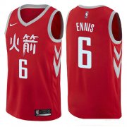 Wholesale Cheap Houston Rockets #6 Tyler Ennis Red Nike NBA Men's Stitched Swingman Jersey City Edition