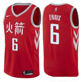 Wholesale Cheap Houston Rockets #6 Tyler Ennis Red Nike NBA Men\'s Stitched Swingman Jersey City Edition