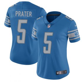Wholesale Cheap Nike Lions #5 Matt Prater Light Blue Team Color Women\'s Stitched NFL Vapor Untouchable Limited Jersey