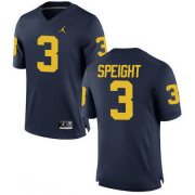 Wholesale Cheap Men's Michigan Wolverines #3 Wilton Speight Navy Blue Stitched College Football Brand Jordan NCAA Jersey