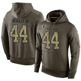 Wholesale Cheap NFL Men\'s Nike Atlanta Falcons #44 Vic Beasley Jr Stitched Green Olive Salute To Service KO Performance Hoodie