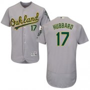 Wholesale Cheap Athletics #17 Glenn Hubbard Grey Flexbase Authentic Collection Stitched MLB Jersey