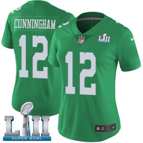 Wholesale Cheap Nike Eagles #12 Randall Cunningham Green Super Bowl LII Women\'s Stitched NFL Limited Rush Jersey